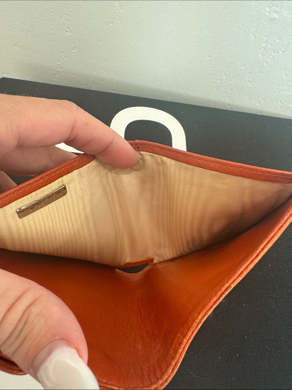 CHANEL Orange Quilted CC Caviar Leather Wallet - Picture 4 of 5